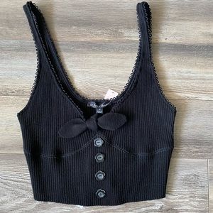 Size M, for love & lemons black crop top